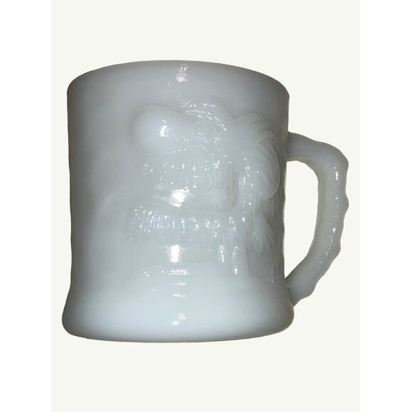 Grog White Milk Glass Mug 1970's BC Comics Johnny Hart Caveman Cup Vintage - Picture 3 of 9